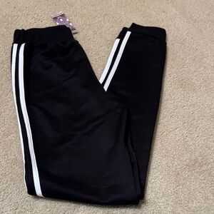 Boohoo High waisted Joggers with White Stripes